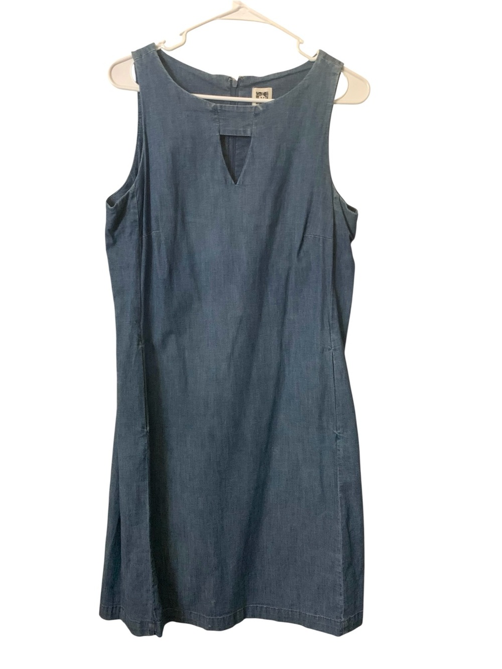 Anne Klein Sleeveless Denim-Look Midi Dress - Blue